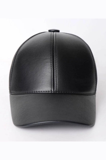 Vegan Leather Cap Black - SPK005