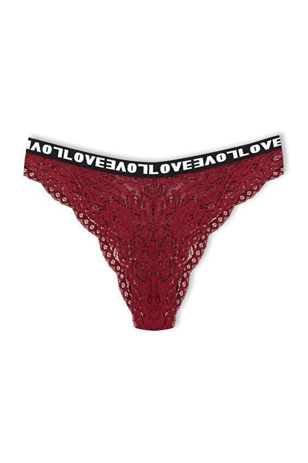 Brazilian Cut Lace LOVE Elastic High Waist Women's Panties 9-Piece