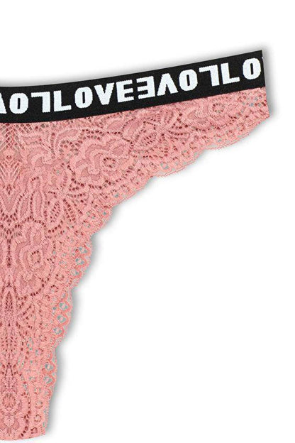 Brazilian Cut Lace LOVE Elastic High Waist Women's Panties 9-Piece