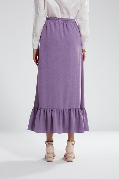 Gathered Lilac Long Skirt