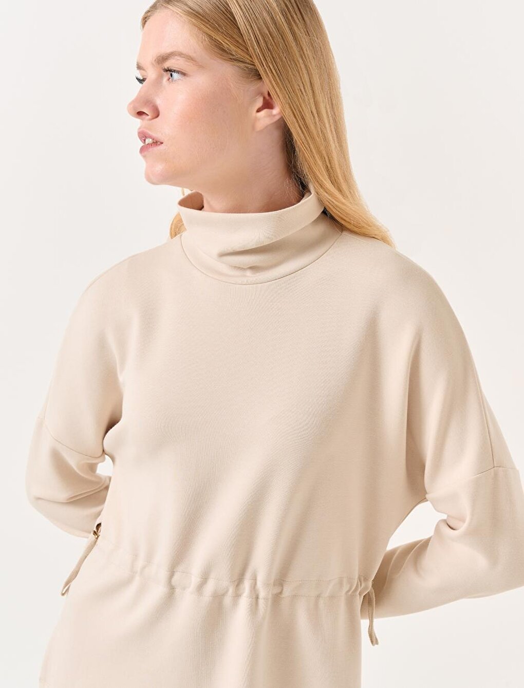 Beige Knitted Sweatshirt