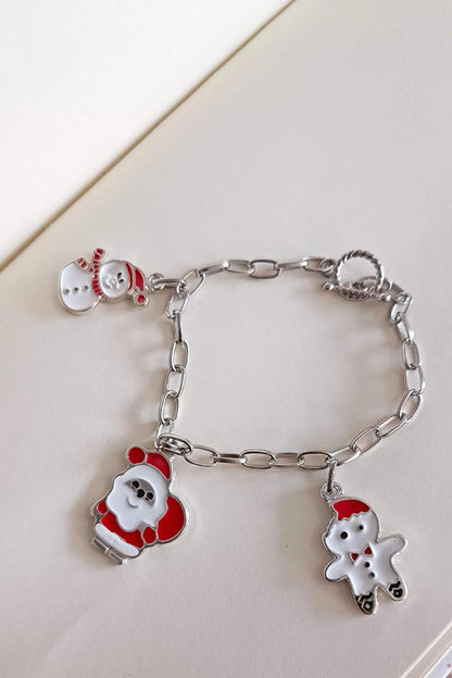 New Year's Bracelet with 3 Charm Pendants