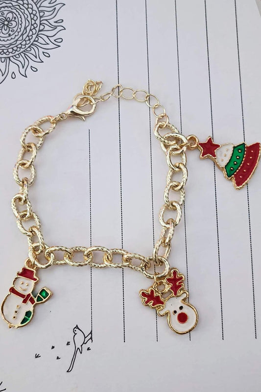 New Year's Bracelet with 3 Charm Pendants