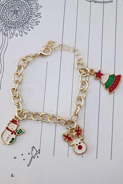 New Year's Bracelet with 3 Charm Pendants