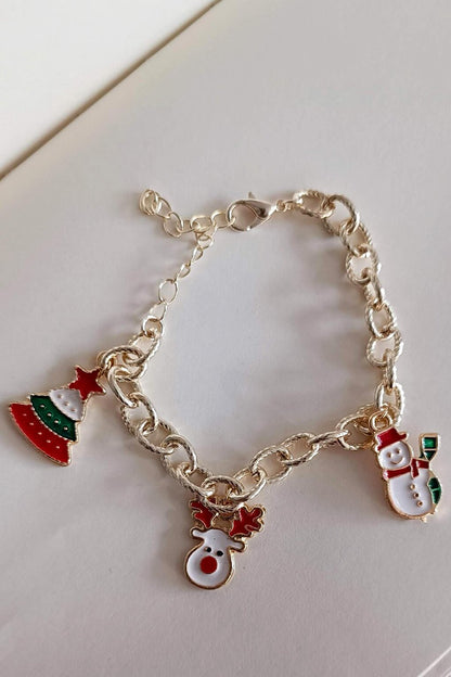 New Year's Bracelet with 3 Charm Pendants