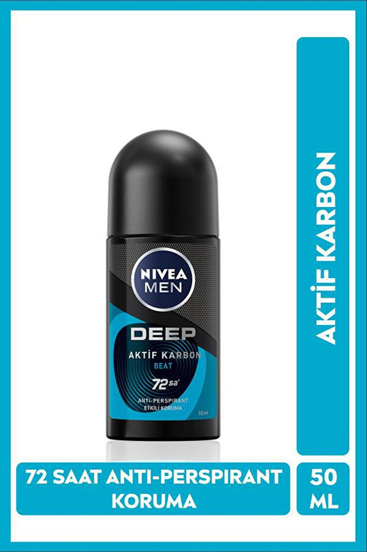 Men's Roll-On Deodorant Deep Beat 50 ml, 72 Hours Anti-Perspirant Protection