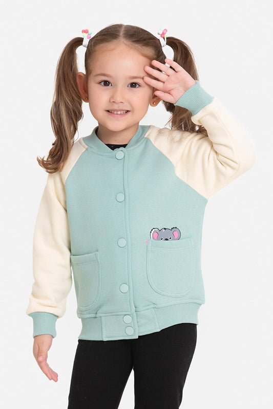 Girl's Plum Woopsi Print 1-5 Years College Jacket