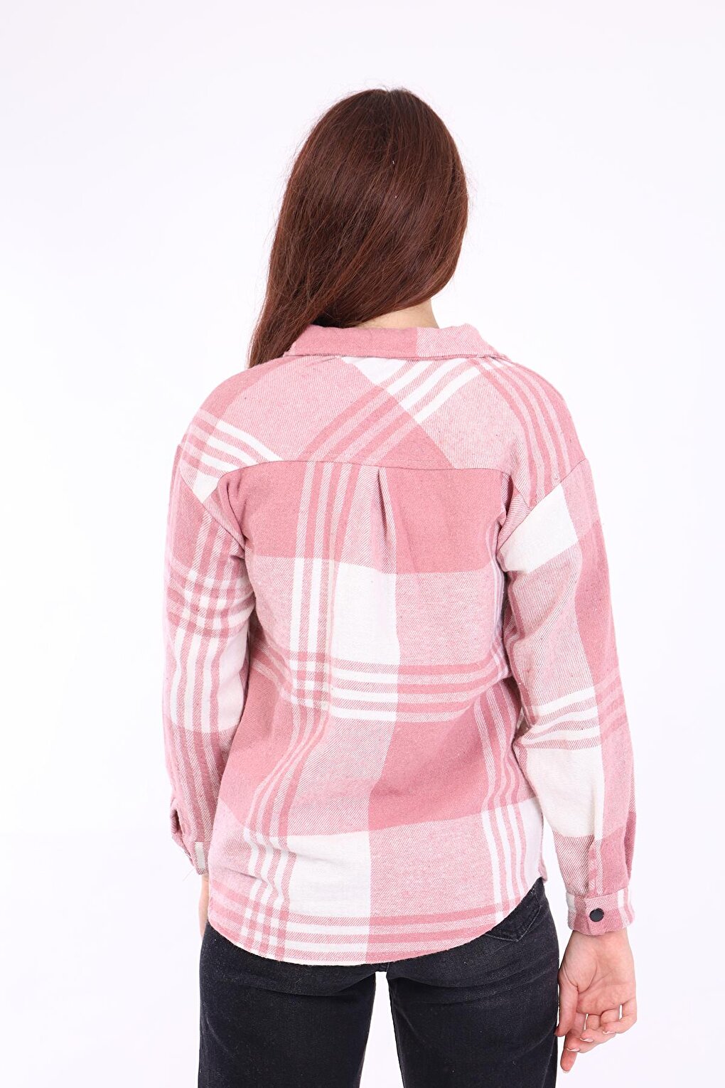 Girl's Pleated Back Plaid Shirt Lx176