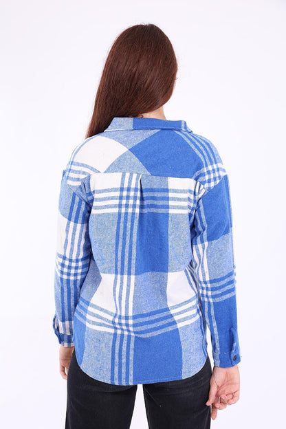 Girl's Pleated Back Plaid Shirt Lx176