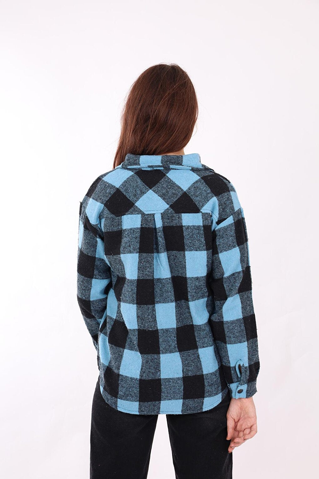 Girl's Pleated Back Plaid Shirt Lx176