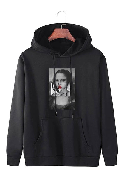 Unisex Monalisa Printed Oversize Sweatshirt Hoodie