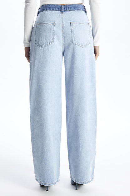 Light Blue Wide Leg Relaxed Fit Jean