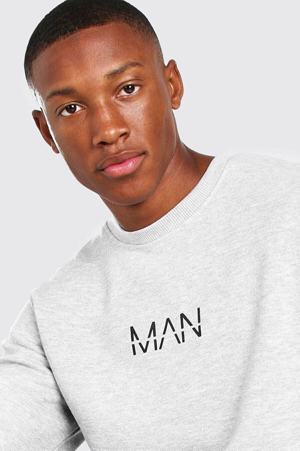 Men's GRAY Man Printed Oversize Sweatshirt