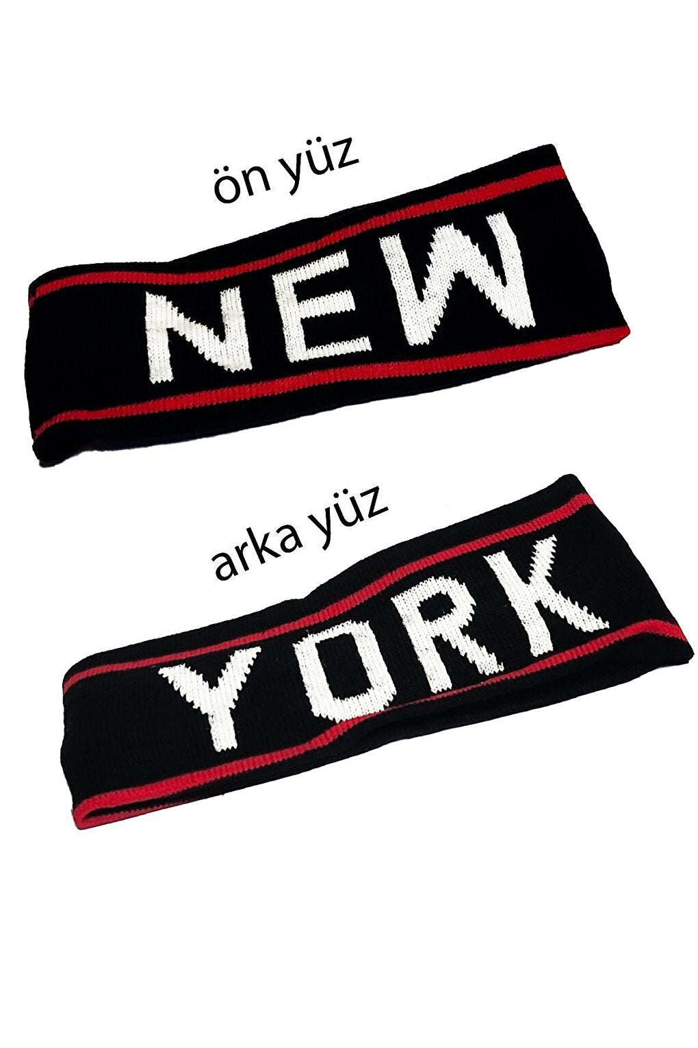 NEW YORK Patterned Embroidered Knitwear Sports Headband