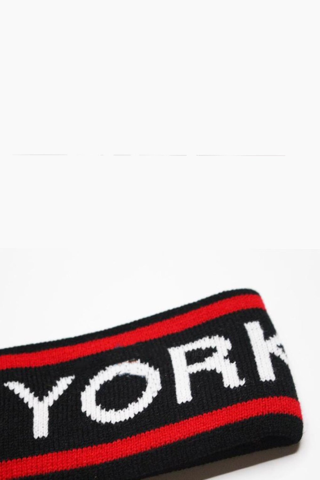 NEW YORK Patterned Embroidered Knitwear Sports Headband