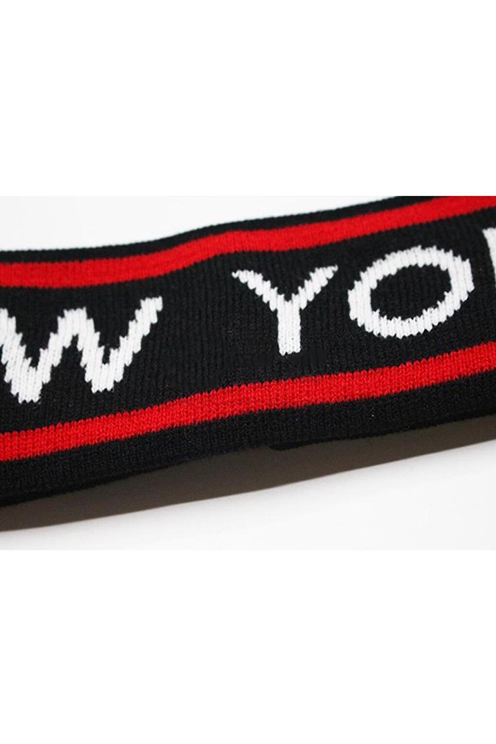 NEW YORK Patterned Embroidered Knitwear Sports Headband