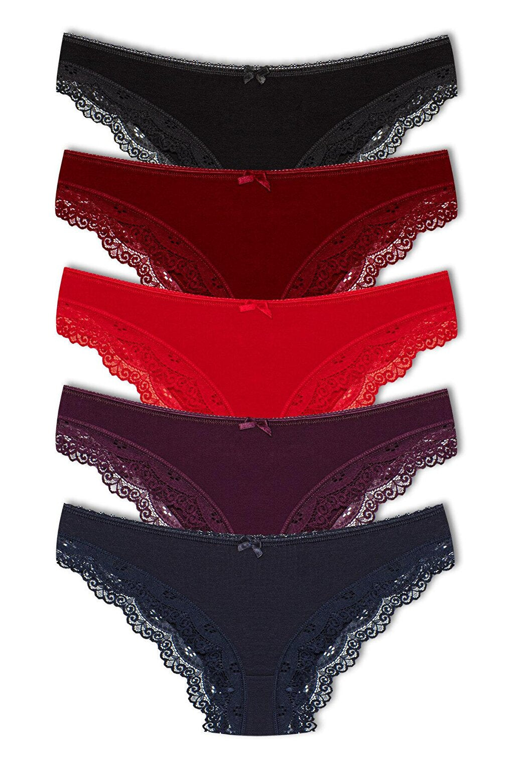 Cotton Low Waist Lace Basic Women's Panties 5-pack