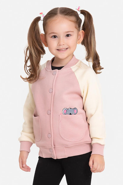 Girl's Plum Woopsi Print 1-5 Years College Jacket