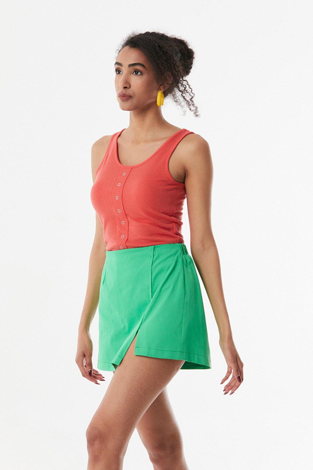 Basic Side Zipper Shorts Skirt