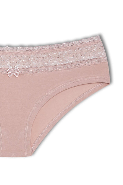 Cotton Waist Lace Detailed Hipster Women's Panties Set of 5