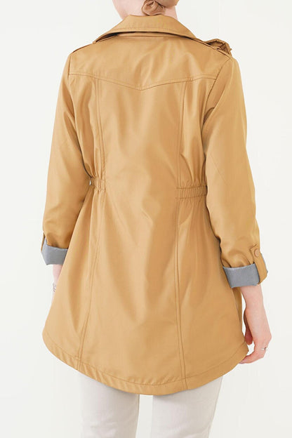 10322 Gathered Waist Trench Coat - Camel