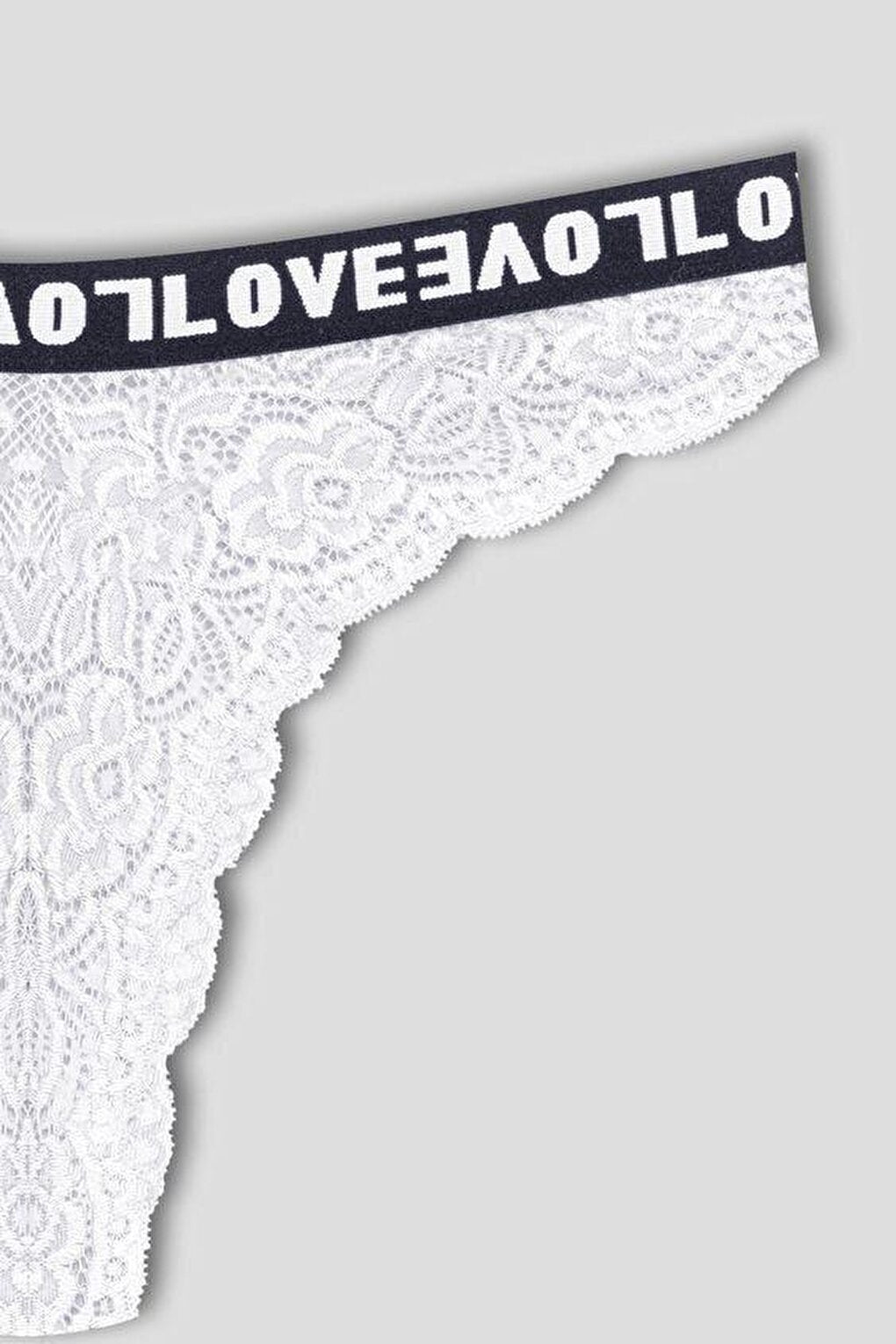 Brazilian Cut Lace LOVE Elastic High Waist Women's Panties