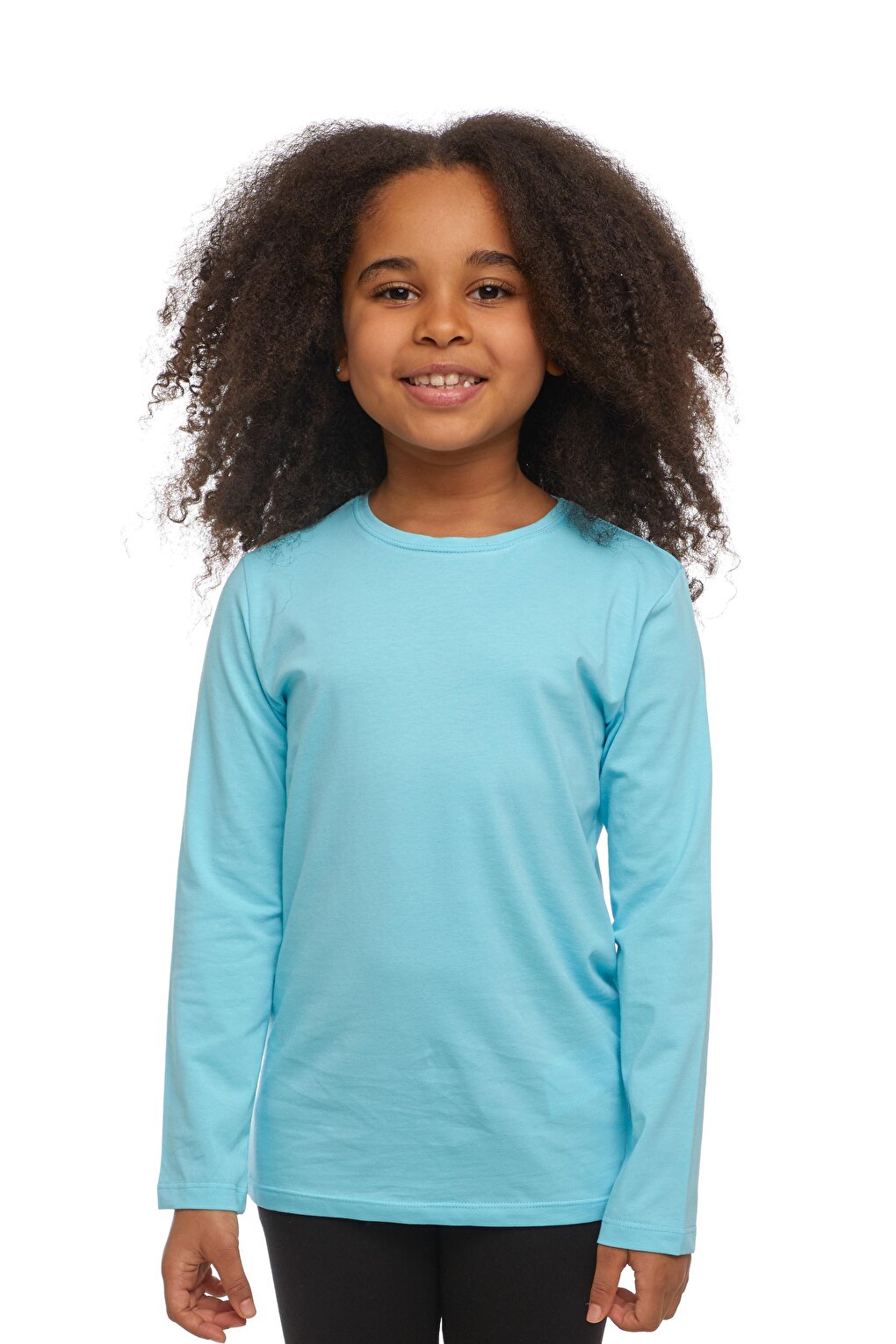 Cyan Unisex Crew Neck Long Sleeve T-Shirt