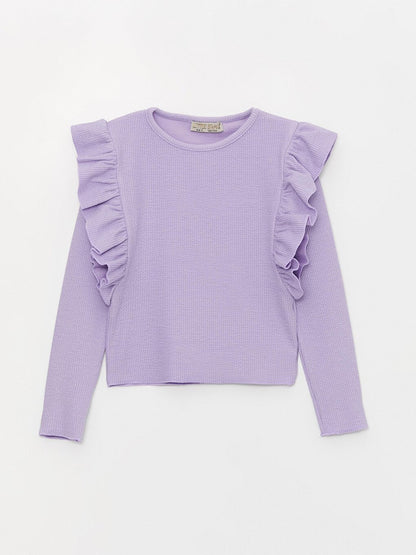 Girl's Ruffled Tight Fit Seasonal SweatShirt