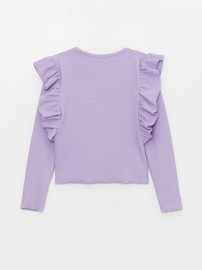 Girl's Ruffled Tight Fit Seasonal SweatShirt