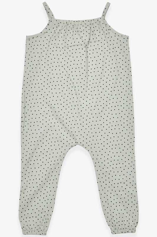 Girl's Jumpsuit Polka Dot Patterned Water Green (Age 4-9)