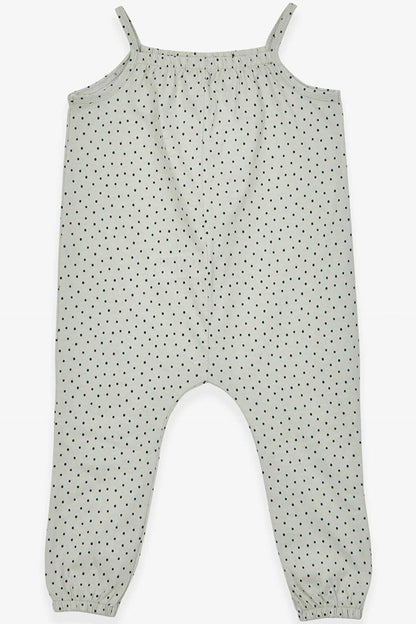 Girl's Jumpsuit Polka Dot Patterned Water Green (Age 4-9)