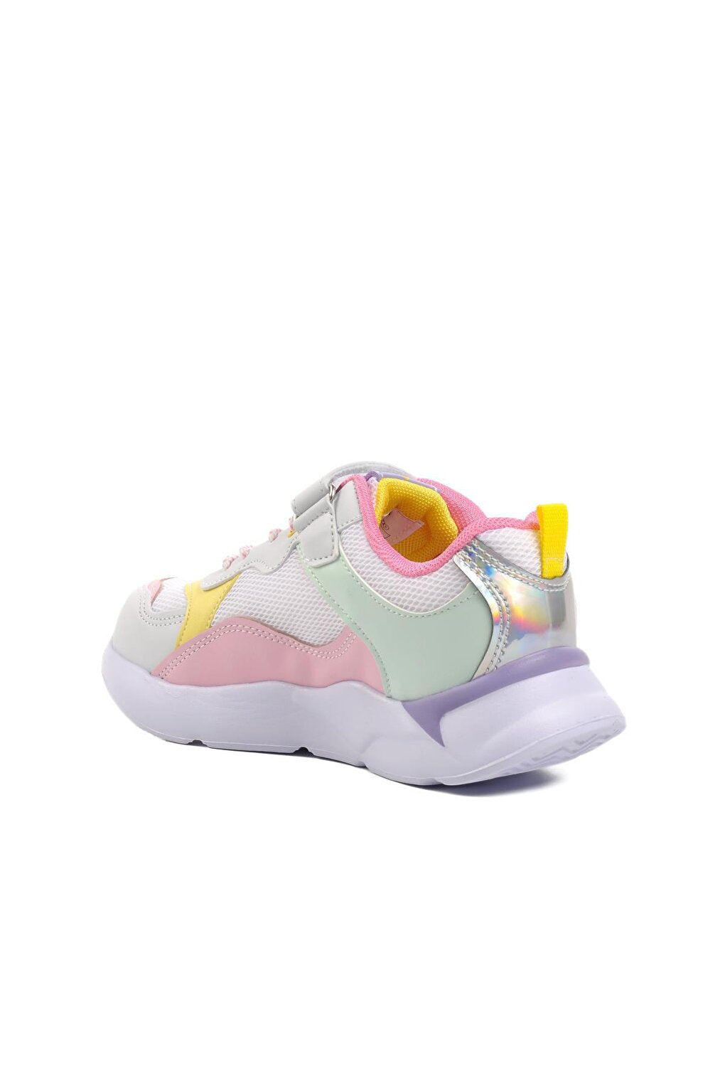 1424-F White-Pink Children's Sports Shoes