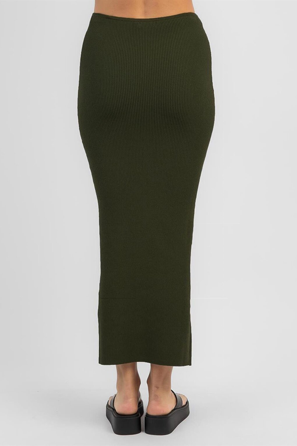 Khaki Basic Long Knitwear Skirt MG1813