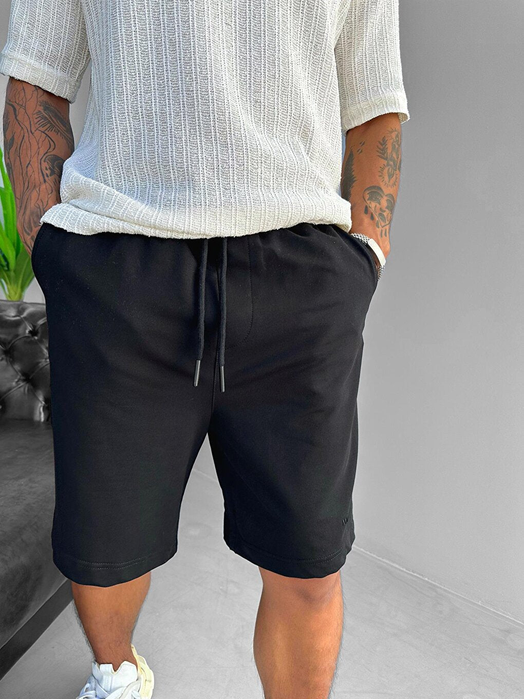 Oversize Basic Shorts Black