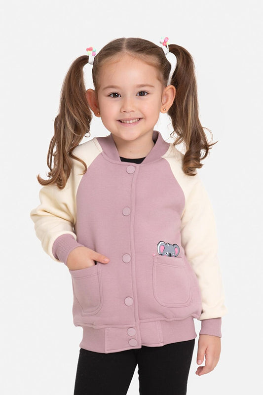 Girl's Plum Woopsi Print 1-5 Years College Jacket