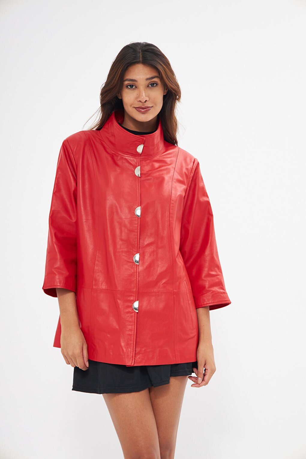 Women's Red Genuine Lambskin Jacket