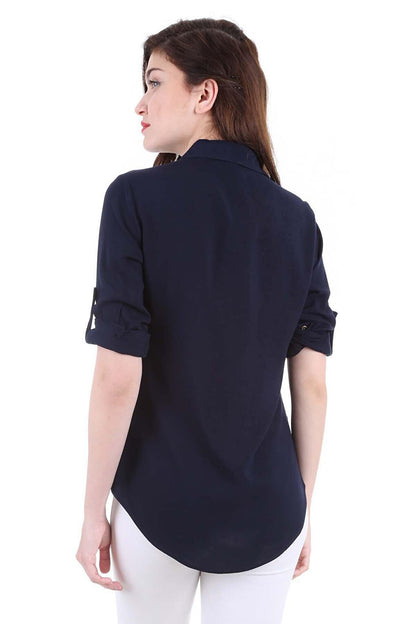 3428 SHIRT WITH DOUBLE FLAP POCKET - Navy Blue