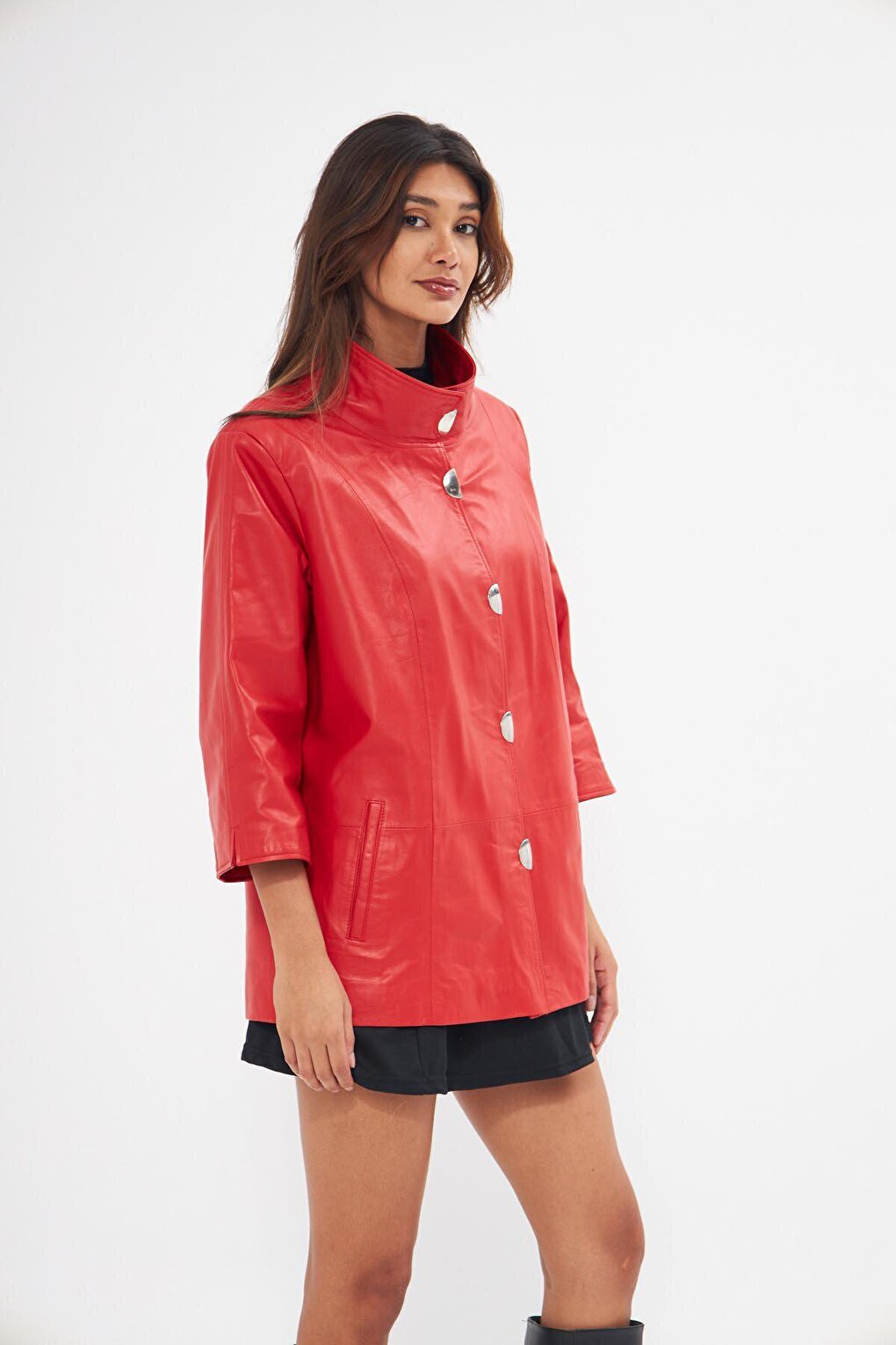 Women's Red Genuine Lambskin Jacket