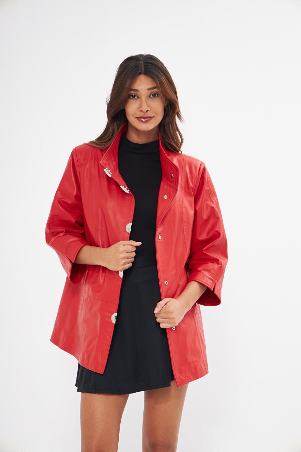 Women's Red Genuine Lambskin Jacket