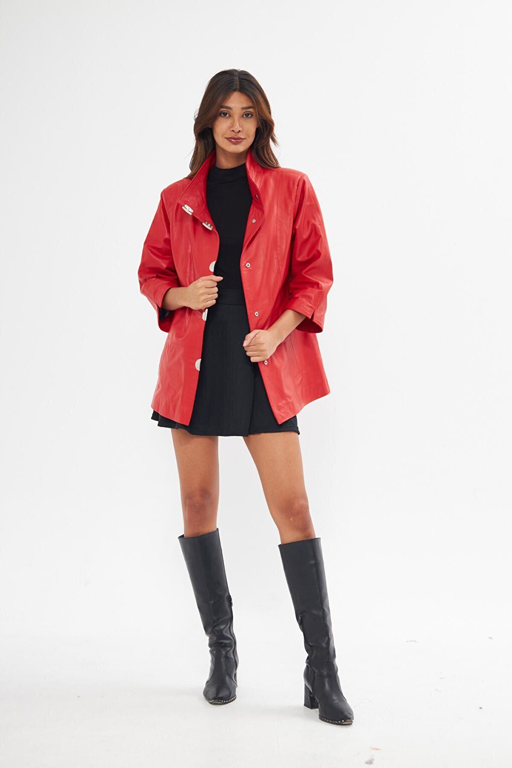 Women's Red Genuine Lambskin Jacket