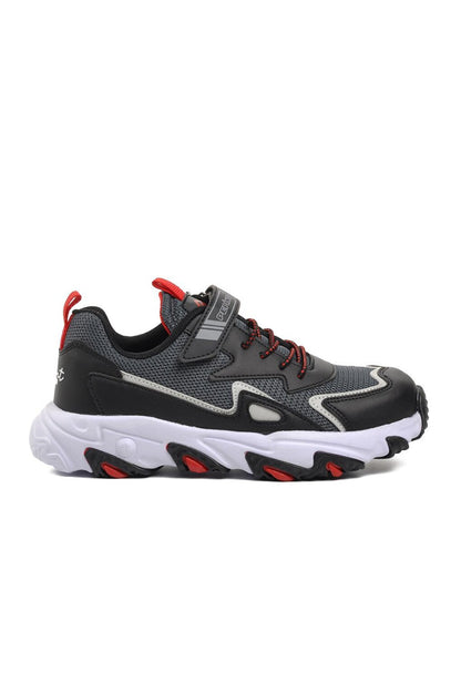 1417-F Smoked-Black-Red Children's Sports Shoes