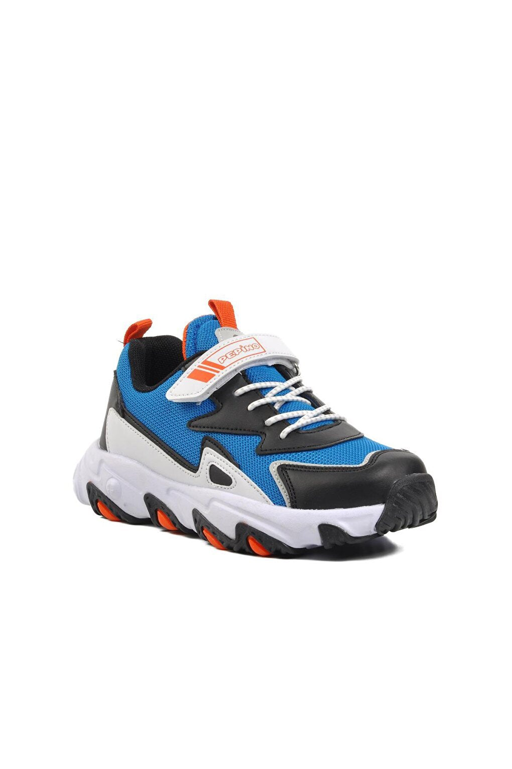 1417-F Navy Blue-Black-Orange Children's Sports Shoes