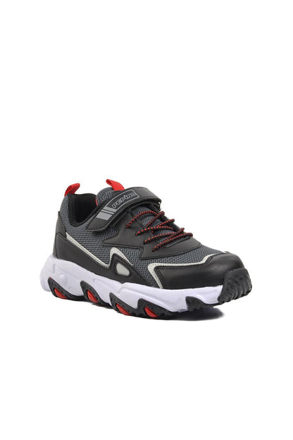 1417-F Smoked-Black-Red Children's Sports Shoes