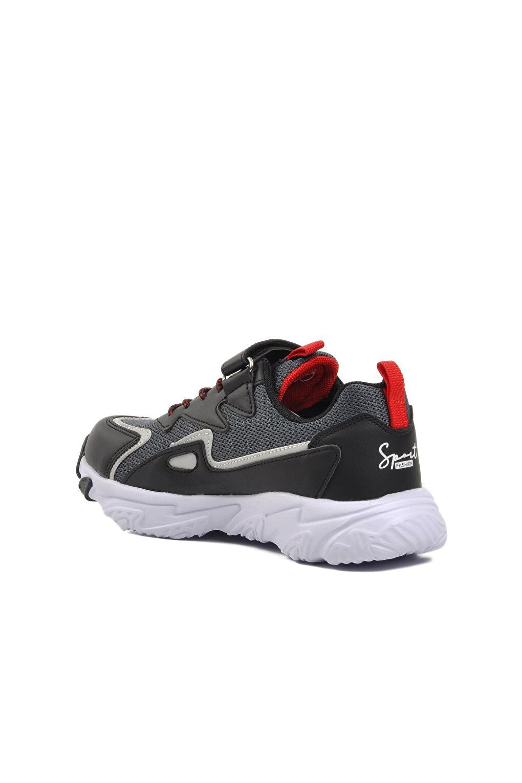 1417-F Smoked-Black-Red Children's Sports Shoes