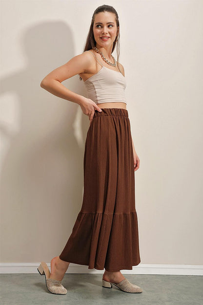 1886 Long Knitted Skirt - Brown