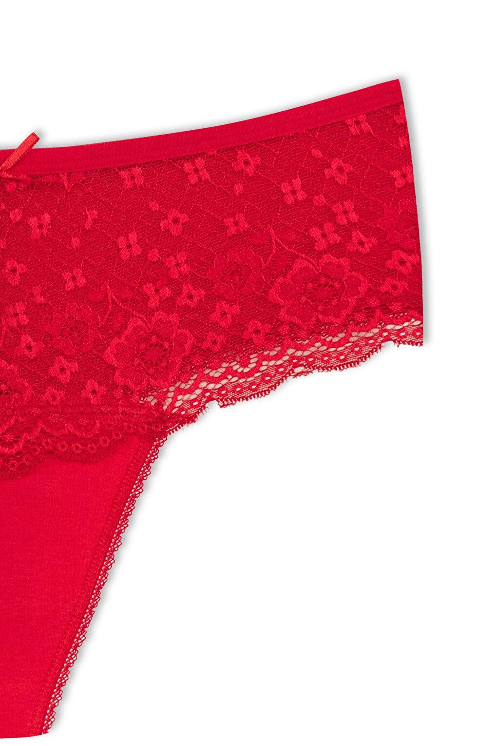 Cotton Lace Front High Waist Thong Women's Panties 3-Piece