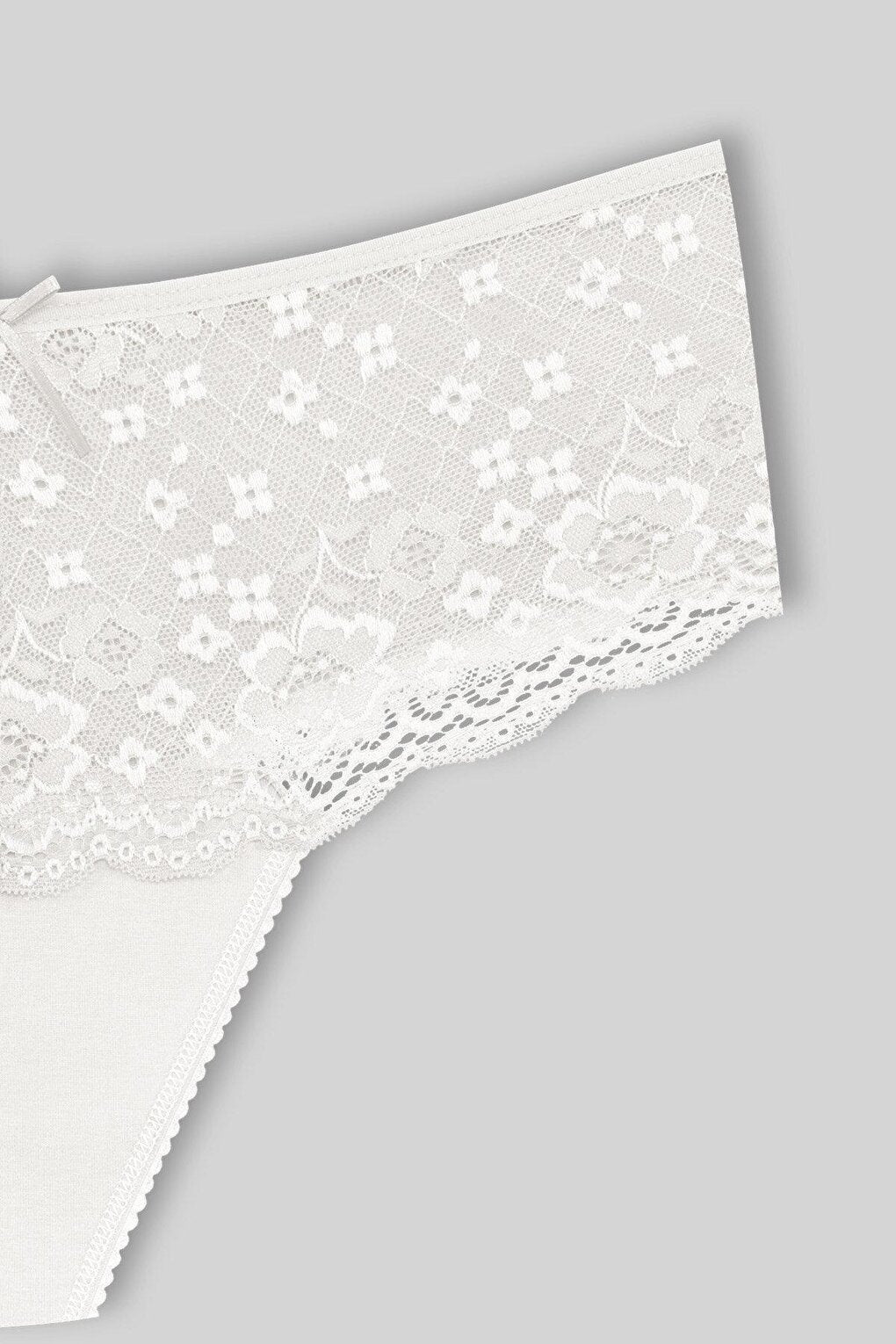 Cotton Lace Front High Waist Thong Women's Panties