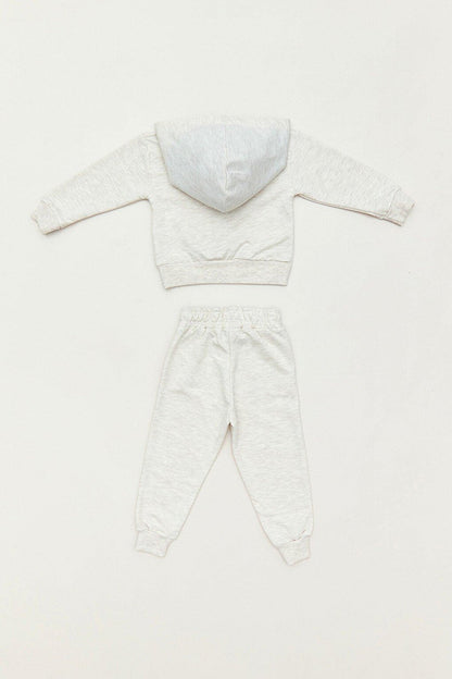 Printed Hooded Girls Tracksuit Set