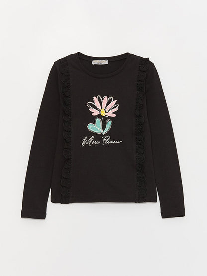 Girl's Move Flowers Lace Accessory SweatShirt