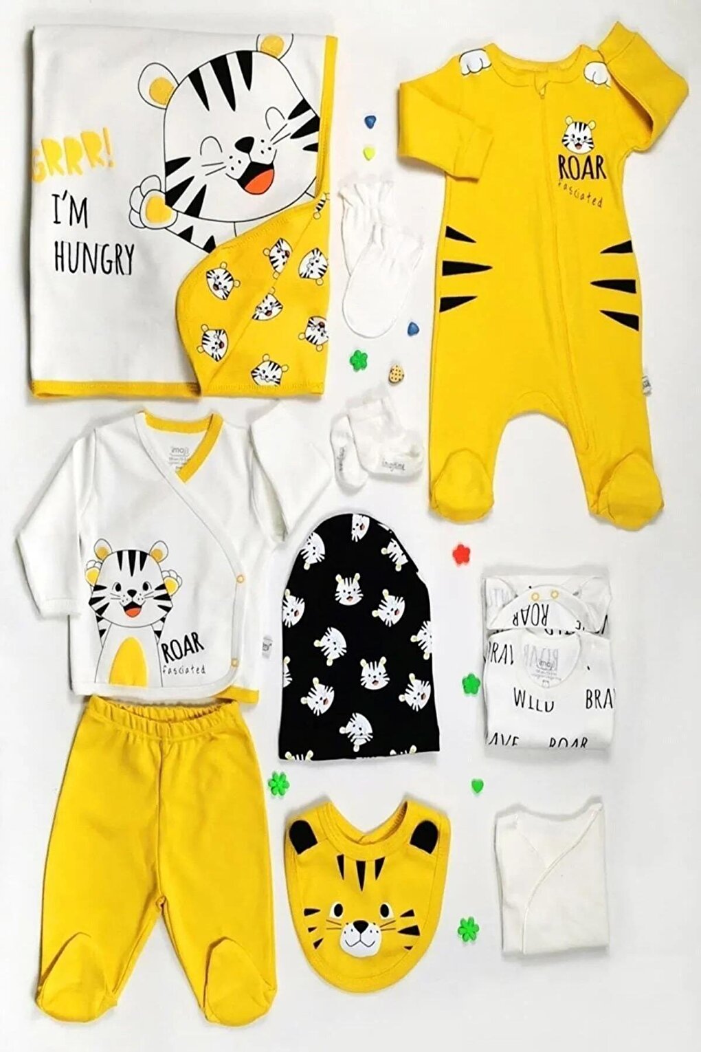 Tiger Printed 10-Piece Baby Hospital Discharge Set 16566